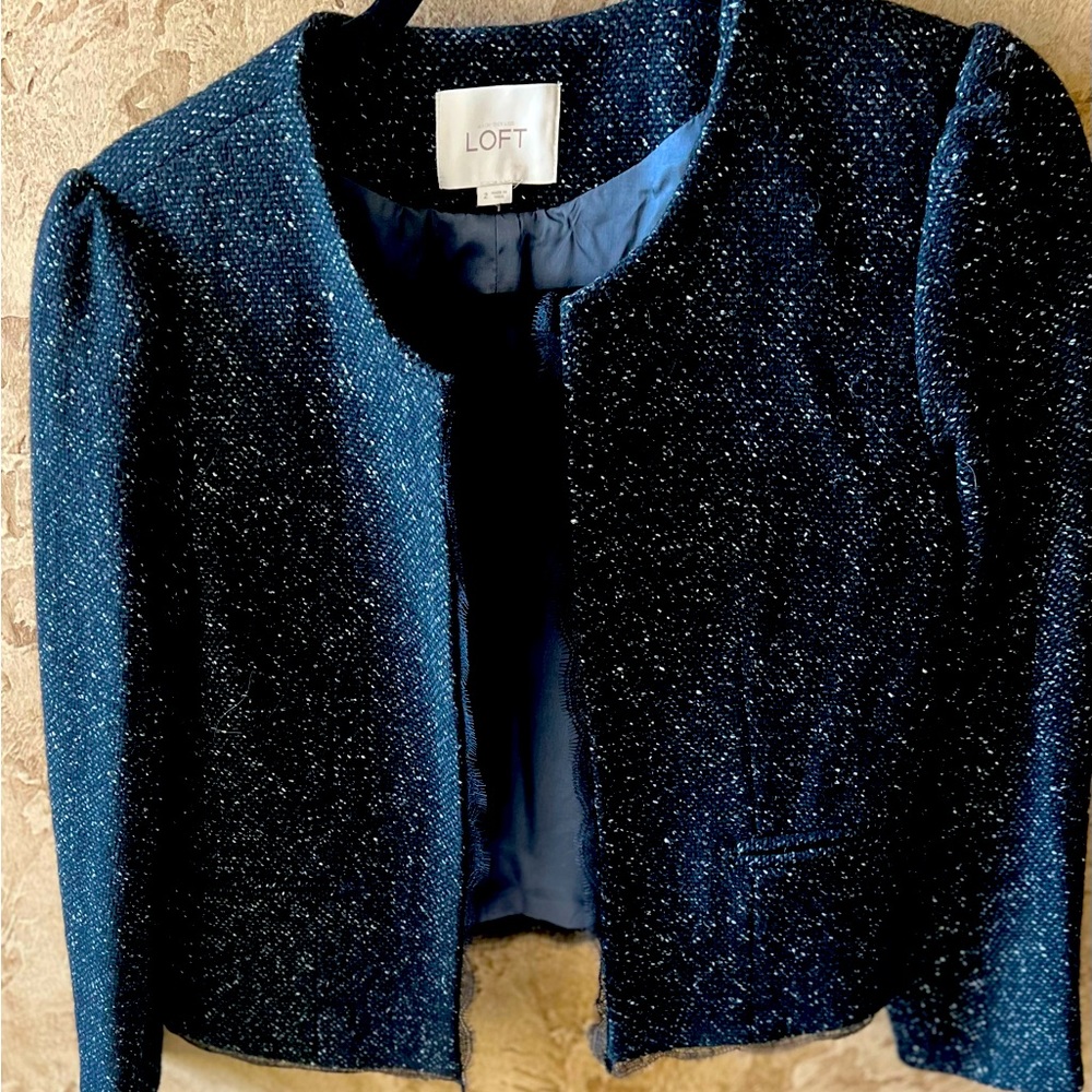 Ann Taylor Loft Sparkle Textured Tweed Jacket. Women Size 2. NWOT.